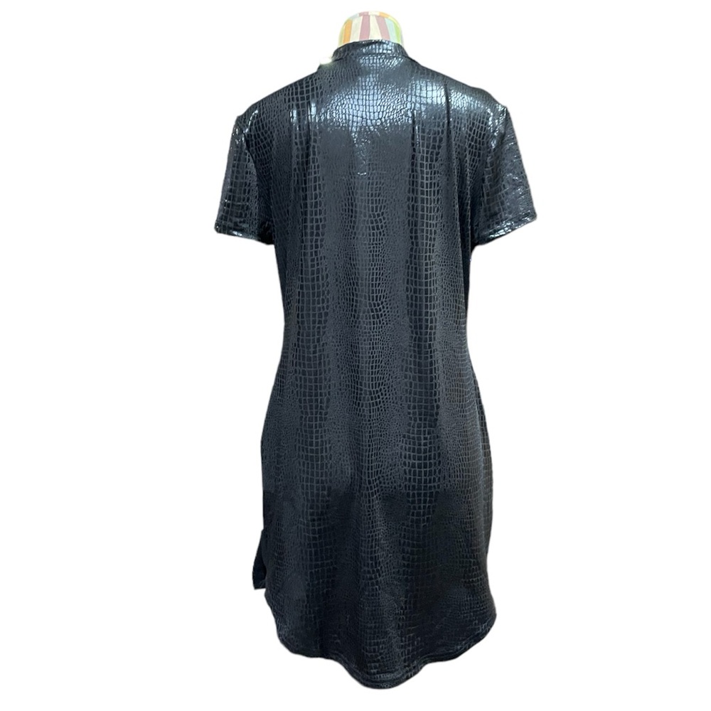 Shein Mock Neck Crocodile Embossed Bodycon Dress 0980 - Picture 5 of 7